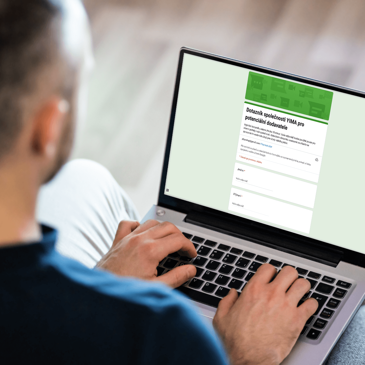 Online formulář společnosti YIMA pro potenciální dodavatele.